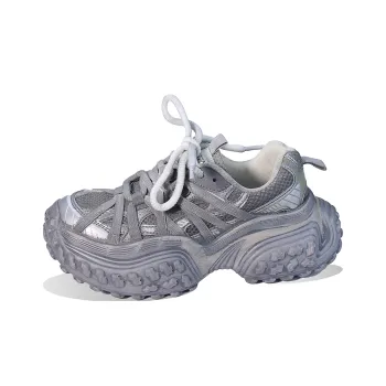 BPLB Wear Resistant Height Increasing Low Top Chunky Sneakers Unisex Gray