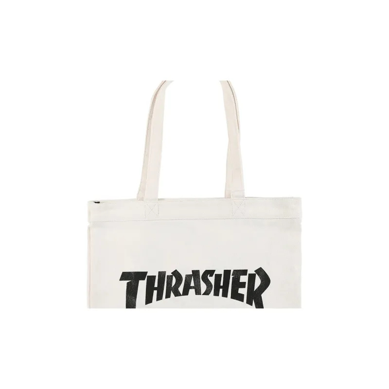 Thrasher Cotton Tote Bag, Shopping Bag, Handbag, Shoulder Bag Regular Unisex Basic White-2