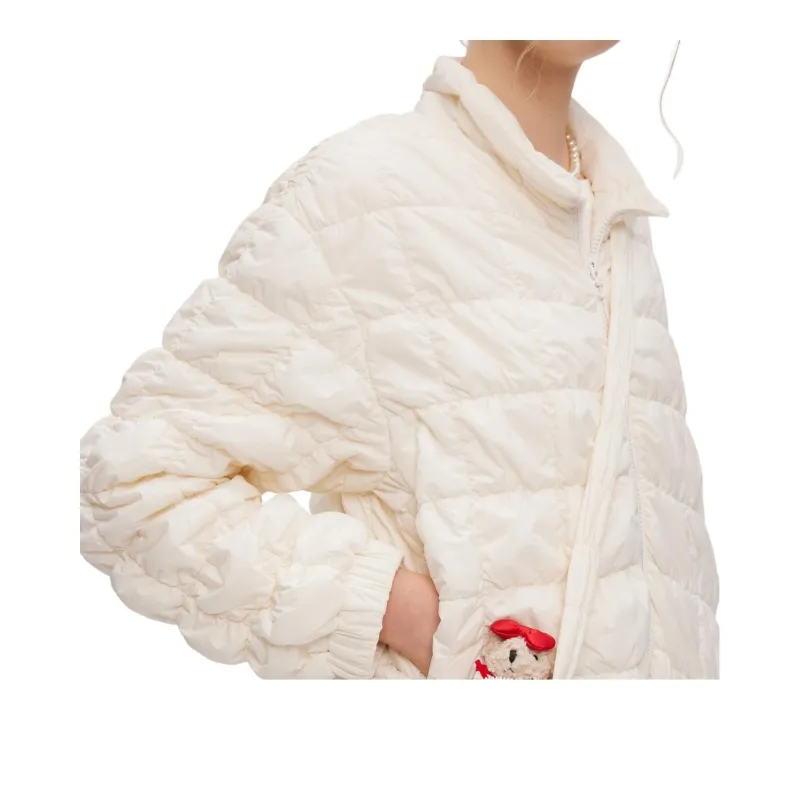 Teenie Weenie Puffer Jacket Women's Ivory White-3
