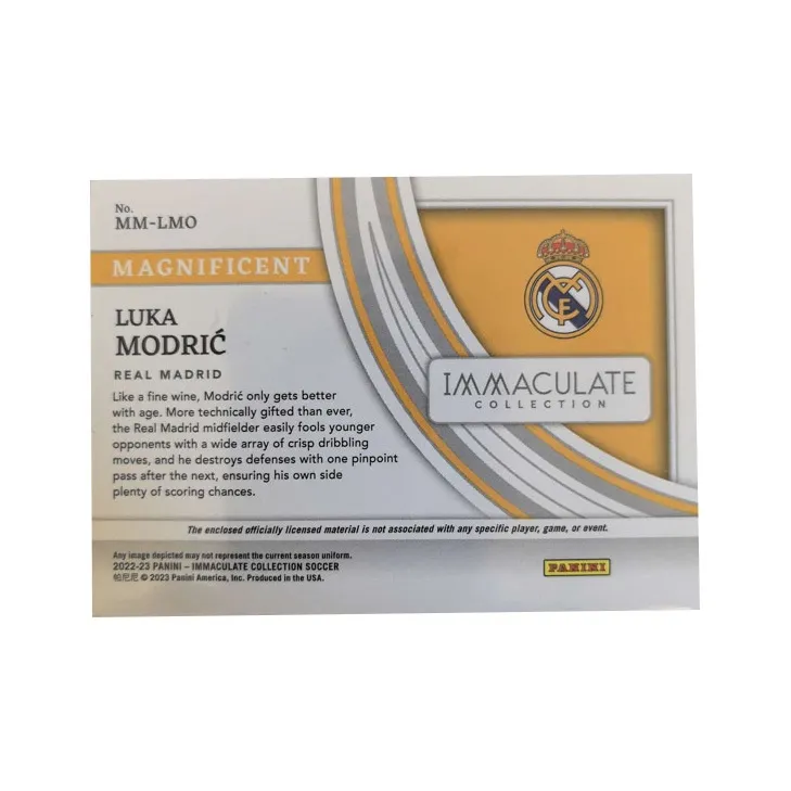 PANINI 2022 23 Panini Immaculate Imm Luke, Luka Modrić 10 Parallel, Same Back Parallel, Cut Material Sports Cards 1 Pc-1