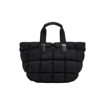 Moncler Nylon Tote Bag Shopping Bag One Shoulder Handbag Mini Women's Black