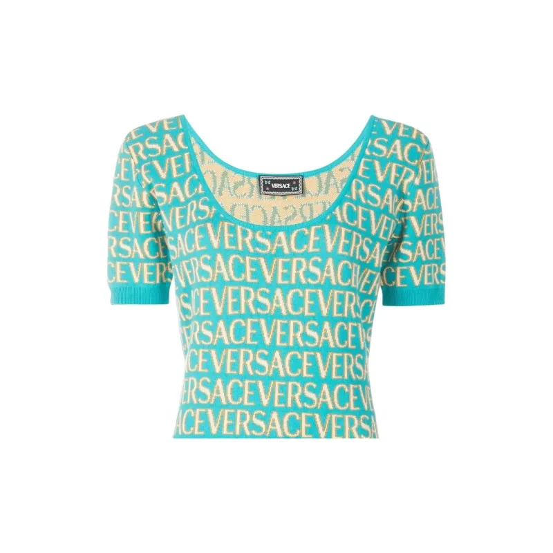VERSACE Short-Sleeved Dresses Women's Green-4