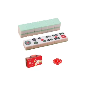 ZIHU Jadeite Double Jade Mahjong Size 42 Home Use Mahjong Tiles 144 Pc Board Games