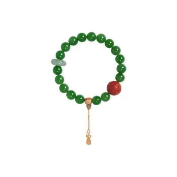Long Fu Antique Style Teal Elegant New Chinese Style Hetian Jade Bracelet Jasper Women's