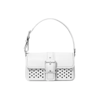 MICHAEL KORS Colby Leather Handbag Shoulder Bag Medium Size Women's Glossy White