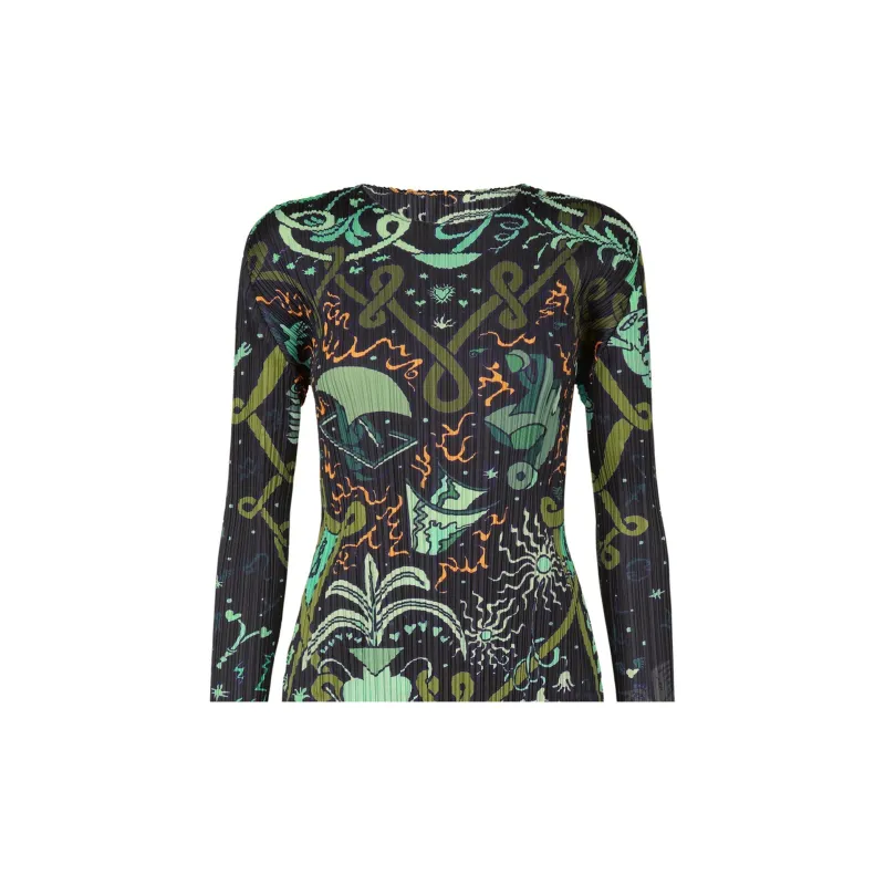 PLEATS PLEASE ISSEY MIYAKE Long-Sleeved Dresses Women's Green-1