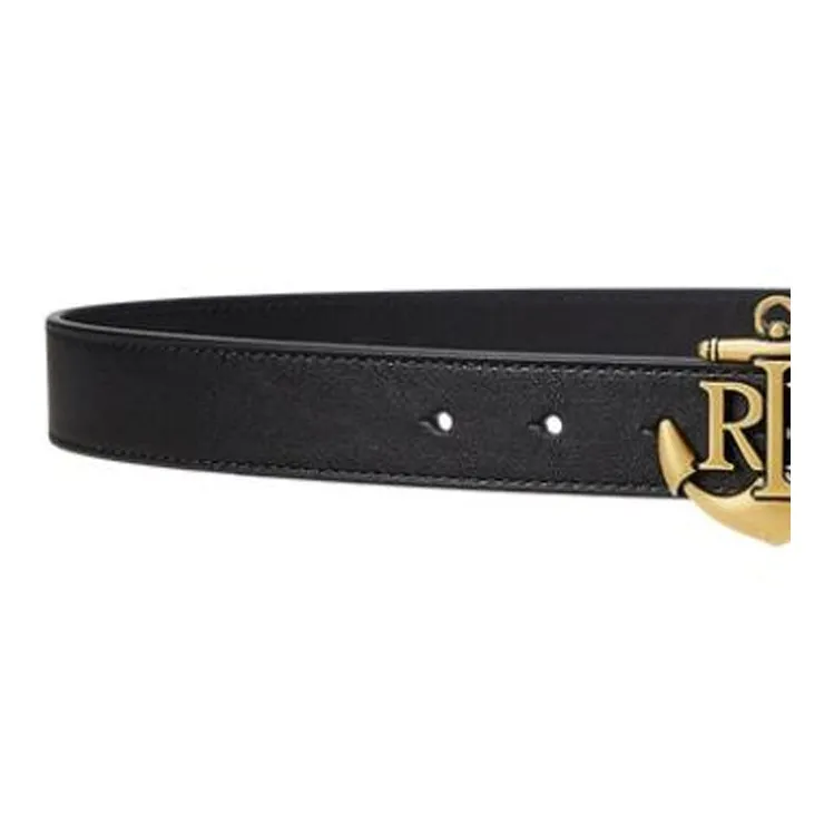 Polo Ralph Lauren Cow Leather Belts Women's Black Width 2.5cm-2