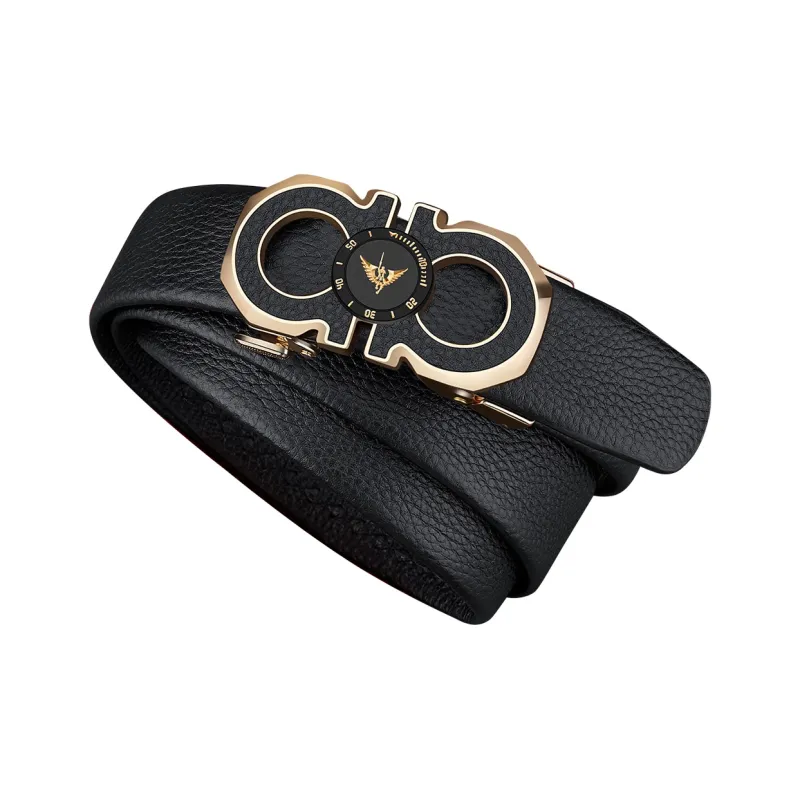 WilliamPOLO Cow Leather Belt Men's 3 Colors Available For Selection 3.5cm Width-7