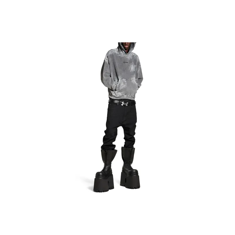Balenciaga Logo Embroidered Faded Hoodie-2