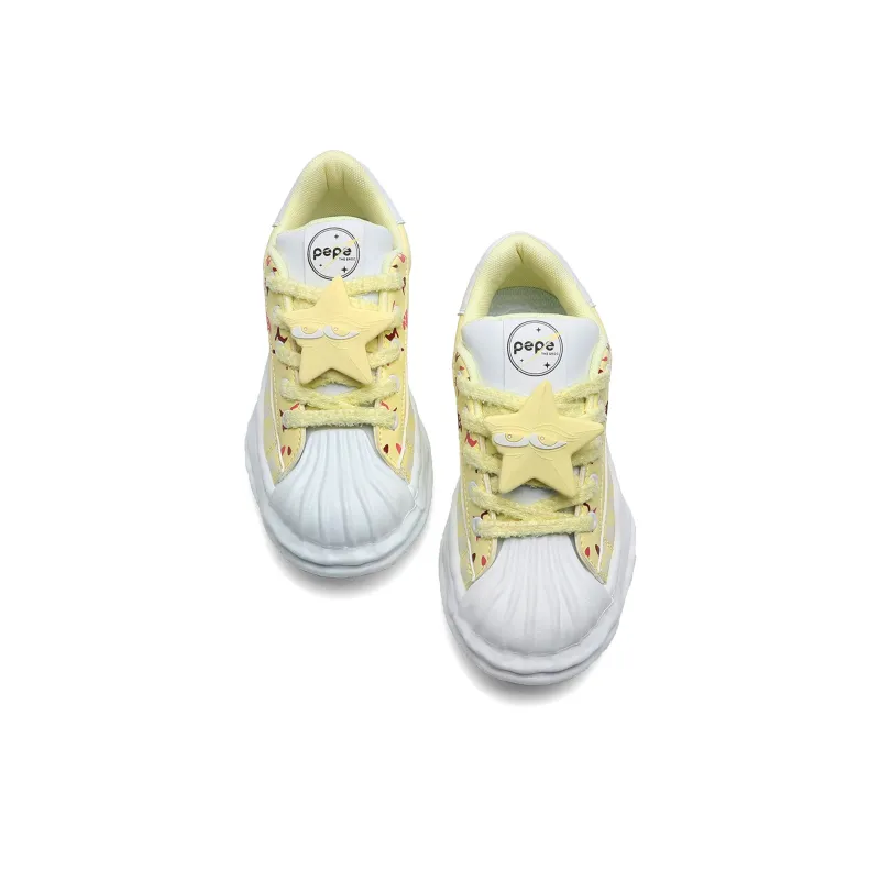 Pepe The Frog Low Top Skateboard Shoes Women's-4