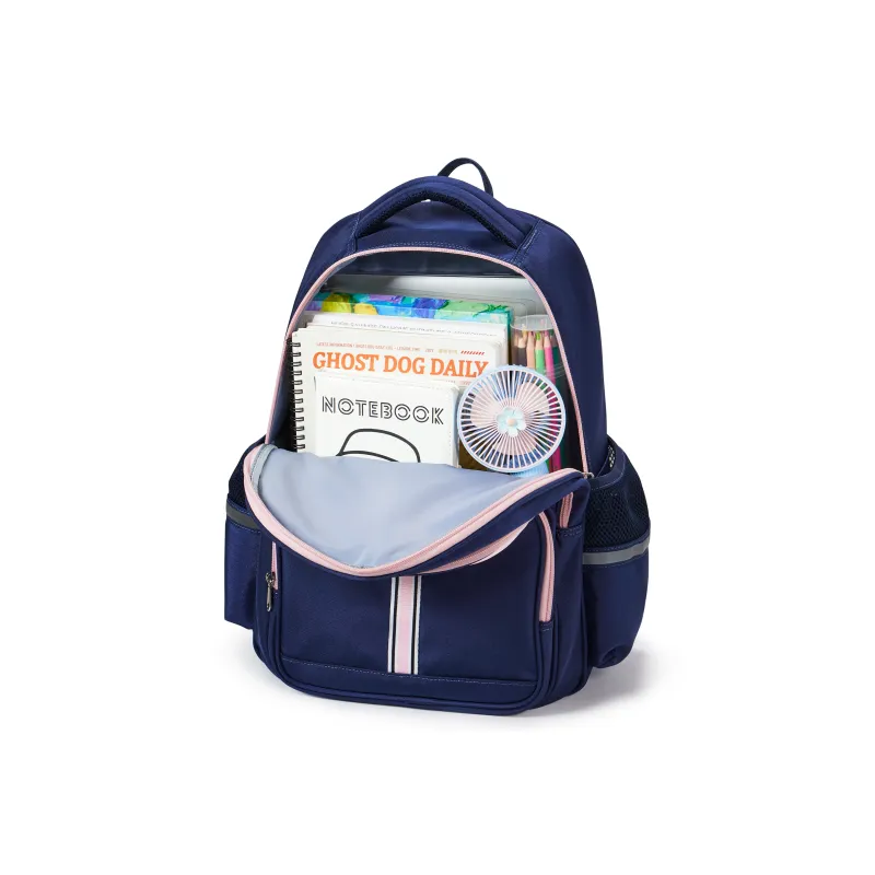 COOWOZ Fabric Backpack Regular Kids' Navy Blue Pink/Navy Blue Green-4