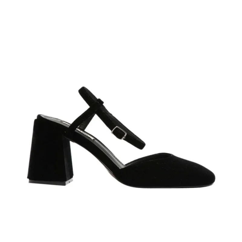 BIBI LOU Emily Chunky Heel High Heels 8cm Women's Black-1