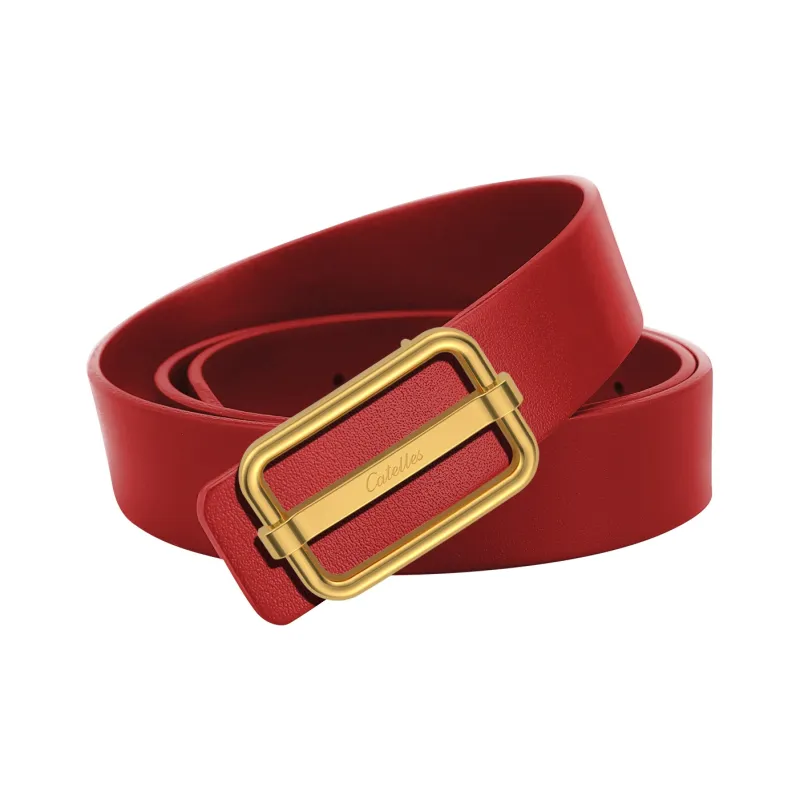 CATELLES Unlined Top Grain Cow Leather Leather Belts Women's 3cm-9