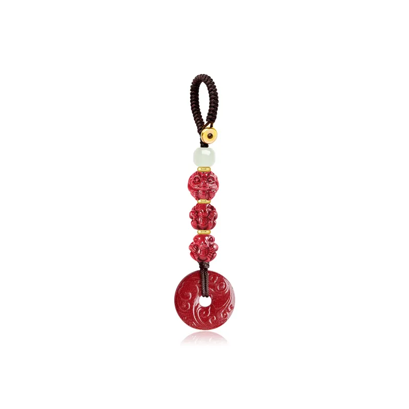 EADDA JEWELRY Cinnabar Pendant Keychain Unisex-45