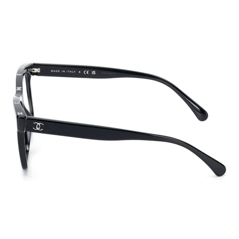 CHANEL Eye Acetate Irregular Shape Eyeglass Frames Men's Black-2