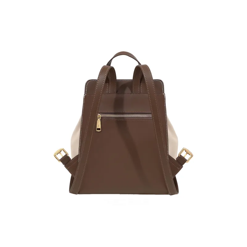 MILLIE'S Cow Leather Backpack Regular Women's White & Coffee-5