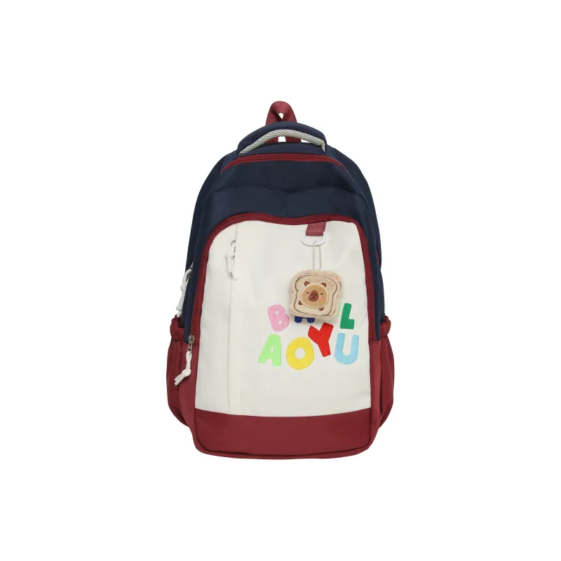 BAODIDAISHU Nylon Backpack Unisex Dark Blue/Yellow Green/Black-0