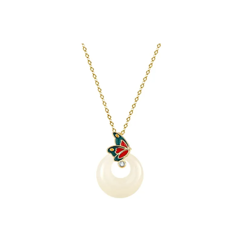 Royal Heaven's Choice Hetian Jade Necklaces Pale Greenish White Jade Unisex-4