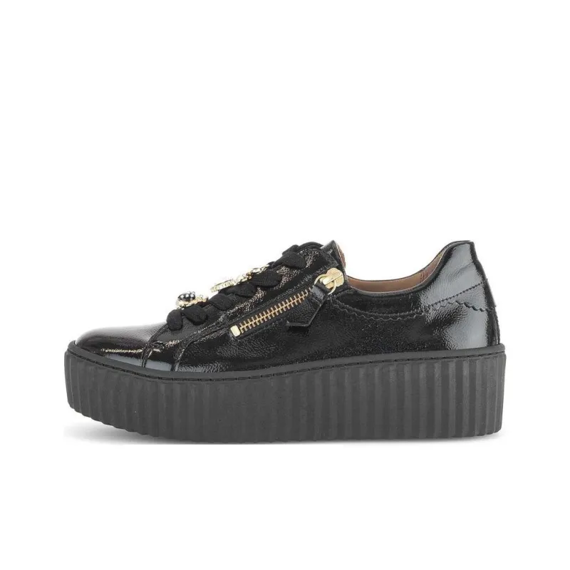 Gabor Fashion Low-Top Skateboard Shoes Women's Black-0