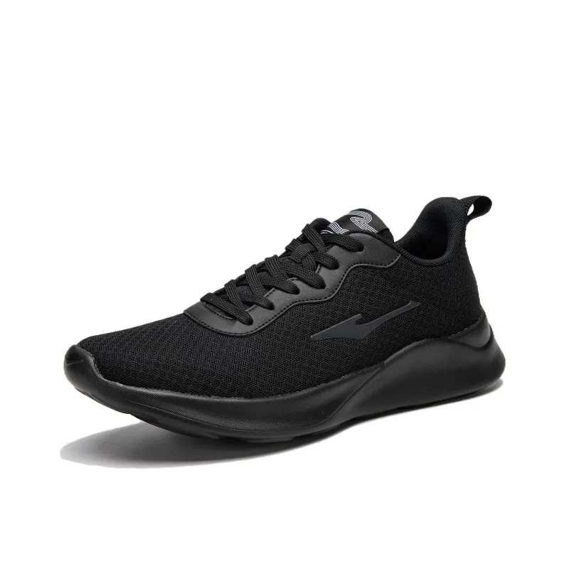 Erke Cushioning Anti Slip And Wear Resistant Breathable Support Low Top Casual Running Shoes Men's Black-2