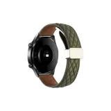 Diamond Pattern Folding Magnetic Genuine Leather, Crazy Horse Pattern Green Color