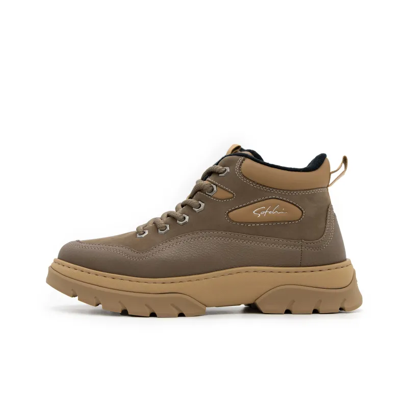Satchi Anti Slip Wear Resistant High Top Casual Shoes Men's Coffee-0