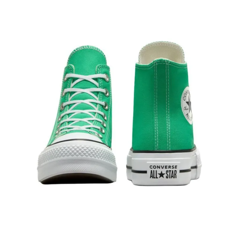 Converse Chuck Taylor All Star Lift Anti Slip Wear Resistant High Top Canvas Shoes Women's Green White-4