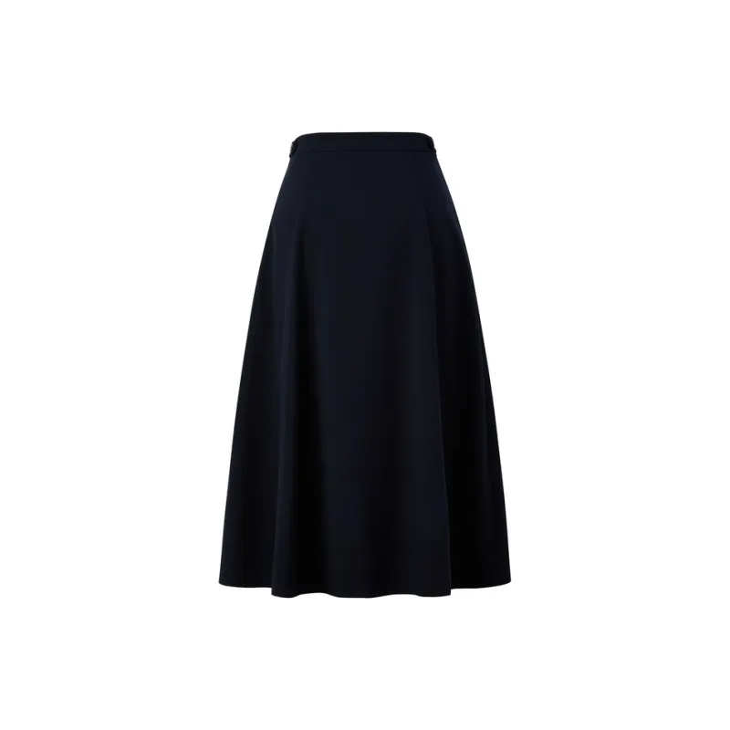 E.land Casual Long Skirt Women's Dark Navy Blue-1