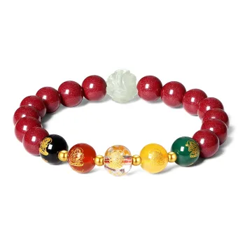 SEVEN COOK Reconstructed Cinnabar Bracelets Unisex