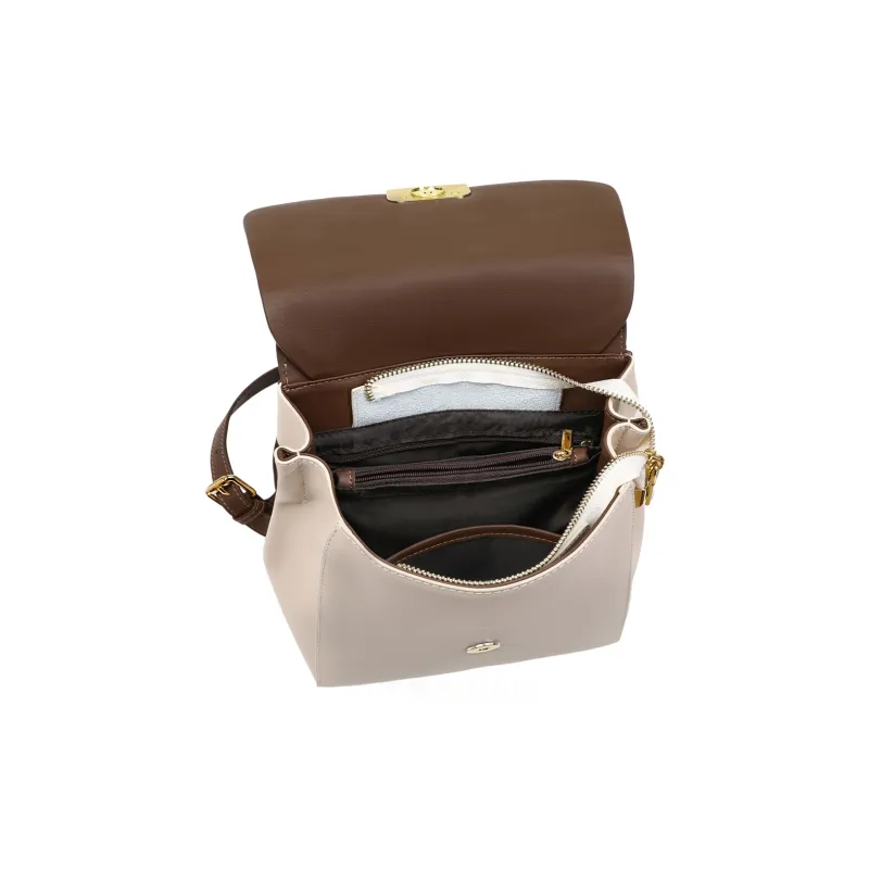 MILLIE'S Cow Leather Backpack Regular Women's White & Coffee-6