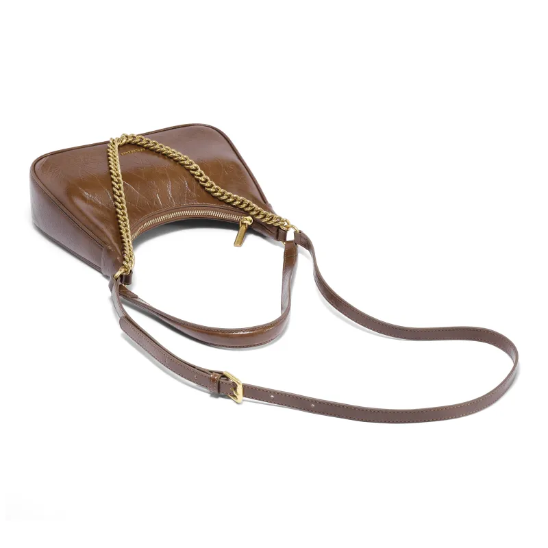 BELLE Artificial Leather Shoulder Bag Medium Size Women's Brown-2