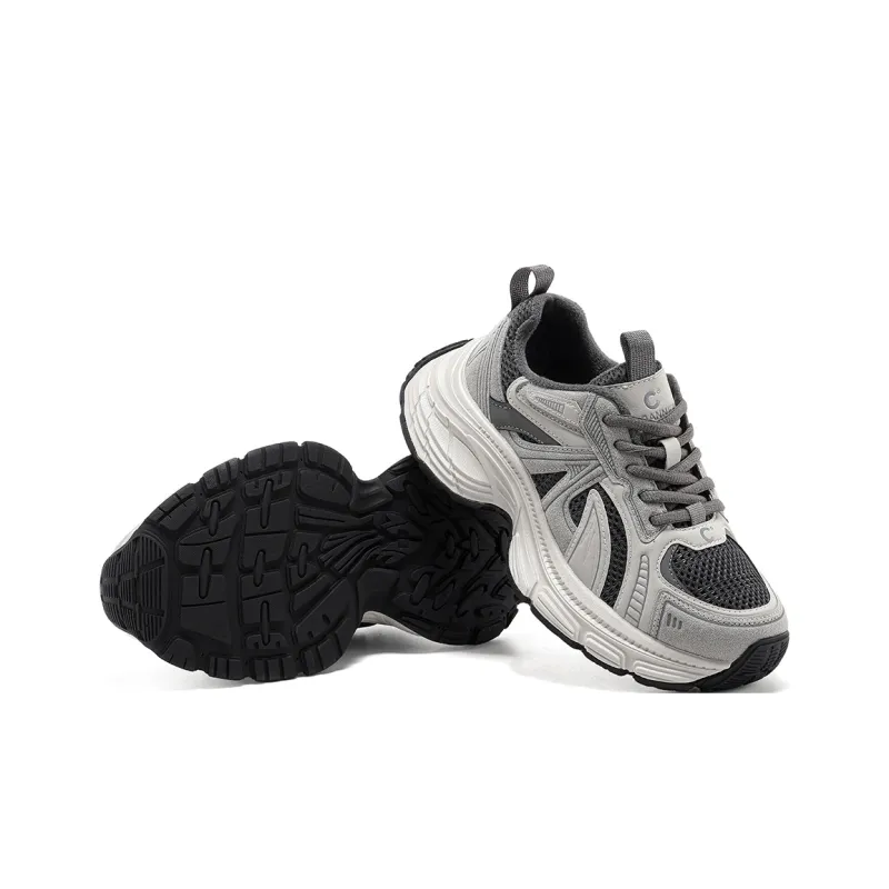 C°BANNER Durable Warm Low Top Chunky Sneakers Women's Gray-4