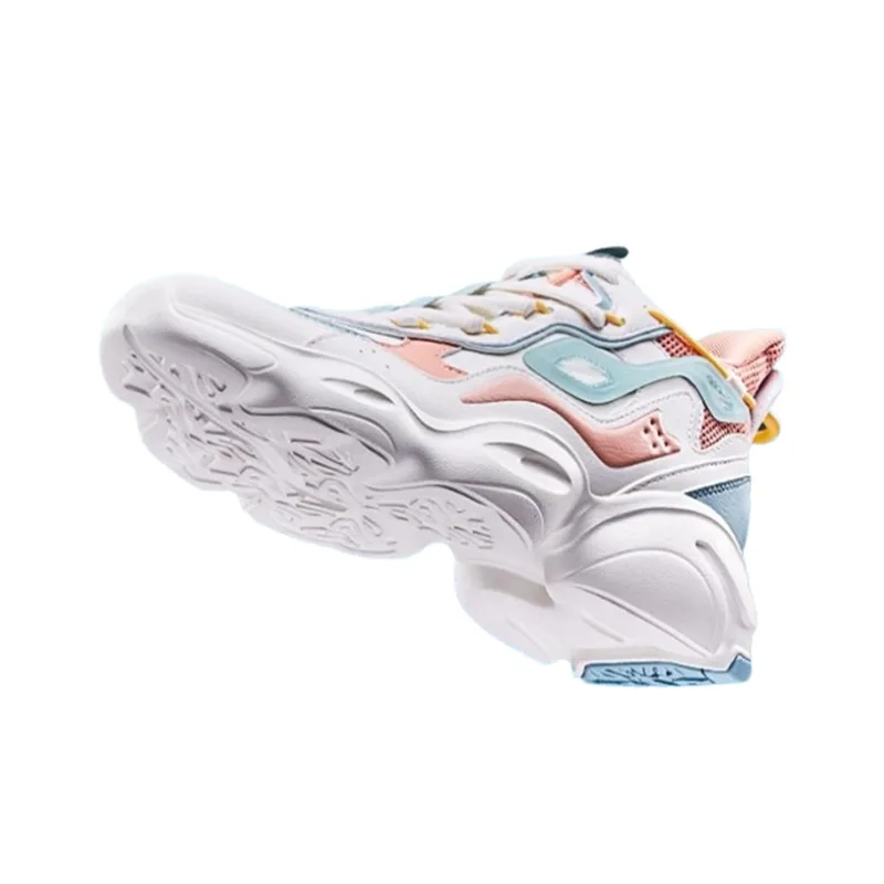 QIAODAN Durable Breathable Low Top Running Shoes Women's White Green-3