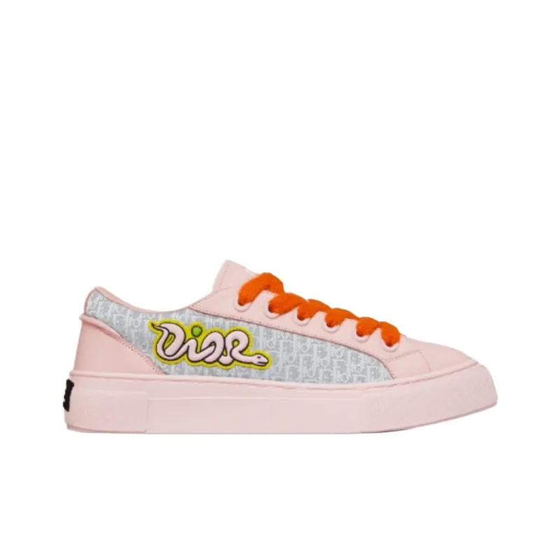 KAWS x DIOR B33 Low Top Skateboard Shoes Men's Pink Limited Edition Numbered Edition-1
