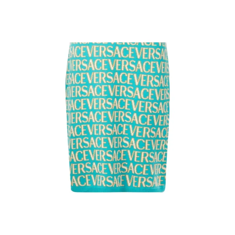VERSACE Short-Sleeved Dresses Women's Green-5