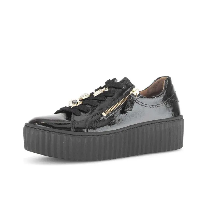 Gabor Fashion Low-Top Skateboard Shoes Women's Black-2