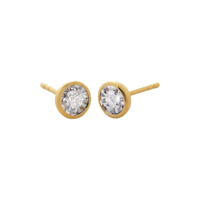 Monica Vinader 14kt Gold Diamond Stud Earrings-1