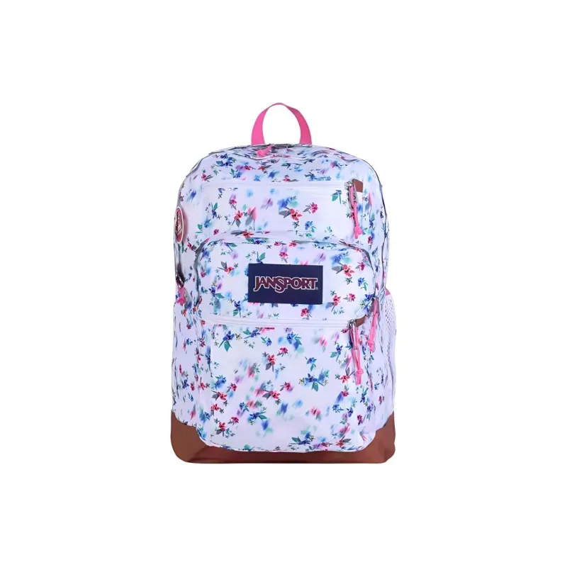JanSport Fabric With Leather Backpack Large Size Unisex Dreamy Multicolor Lens-0