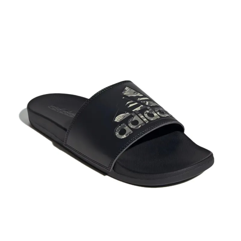 Adidas Adilette Comfort Slides Core Black Silver Pebble-2