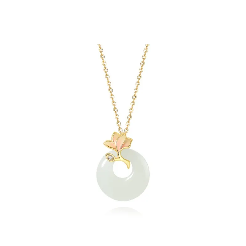 Royal Heaven's Choice Hetian Jade Necklaces Pale Greenish White Jade Unisex-4