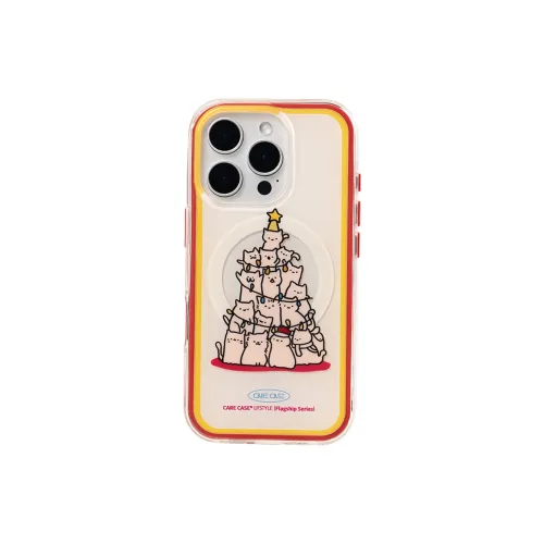 CARECASE TPU Material Christmas Tree Kitten 2 in 1 Magnetic Phone Case Compatible With Apple IPhone 16 15 14 Pro Max