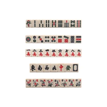 ZIHU Ivory White Mahjong Tiles Home Use Hand Beaten 144 Card Set Board Games