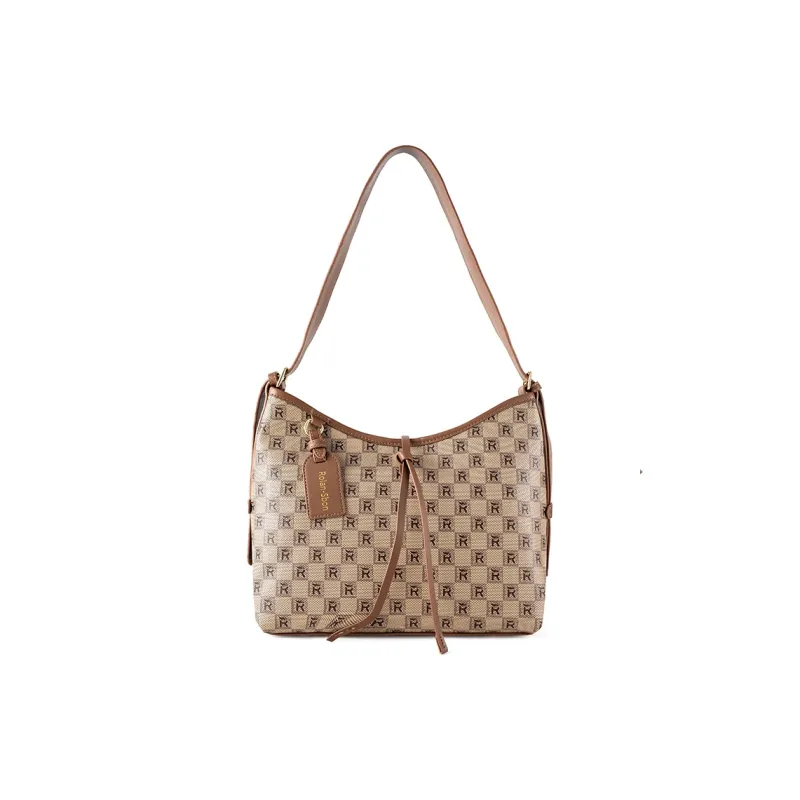 Vigno Synthetic Leather One Shoulder Handbag Regular Women's Coffee/Khaki-16