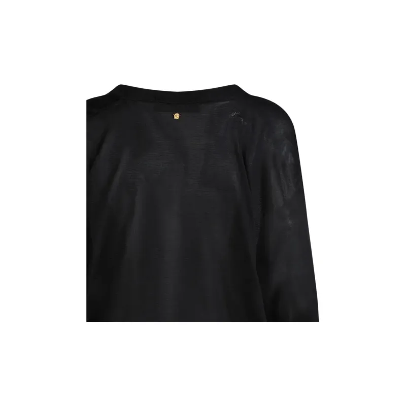 VERSACE V Neck Silk Sweater 'Black'-3