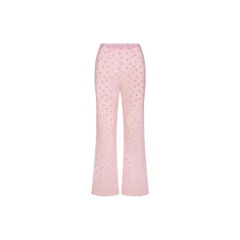 SKIMS Valentine's Day Collection SHEER VELVET STRAIGHT LEG PANT Pajama Pants Women's BABY PINK/Light Pink
