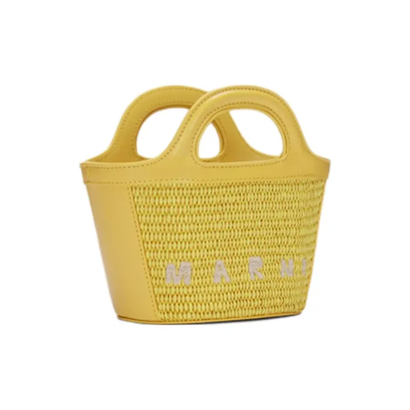 MARNI TROPICALIA Fabric One Shoulder Handbag Small Size Women's Yellow-1