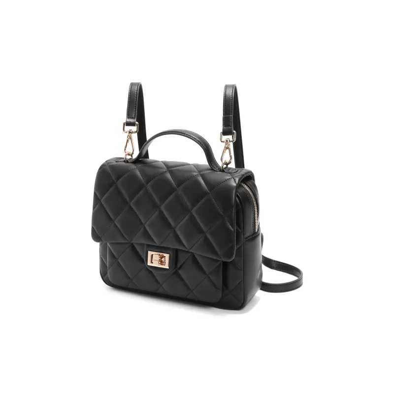 BELLE Artificial Leather Backpack Medium Size Women's Black-1