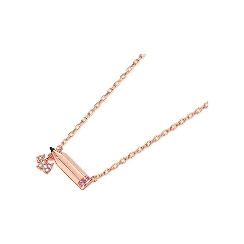 Agatha Zircon Necklace Collarbone Chain Women's Rose Gold-4