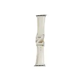 Super Soft Comfortable Custom Genuine Cow Leather Z-Shaped Magnetic Clasp Apple Style-White