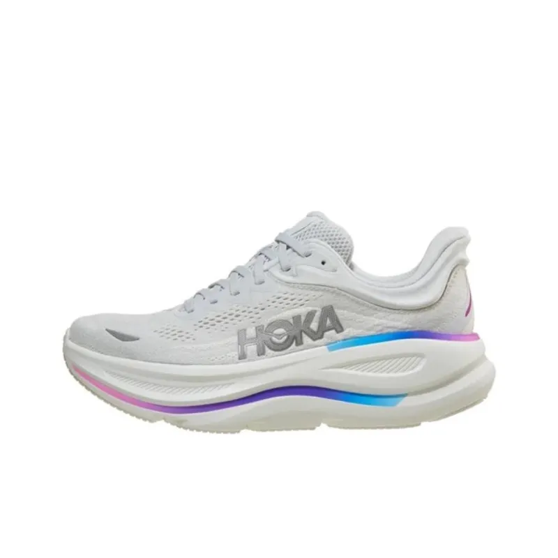 HOKA ONE ONE Bondi 9 Cosmic Grey White Mesh Women's-0